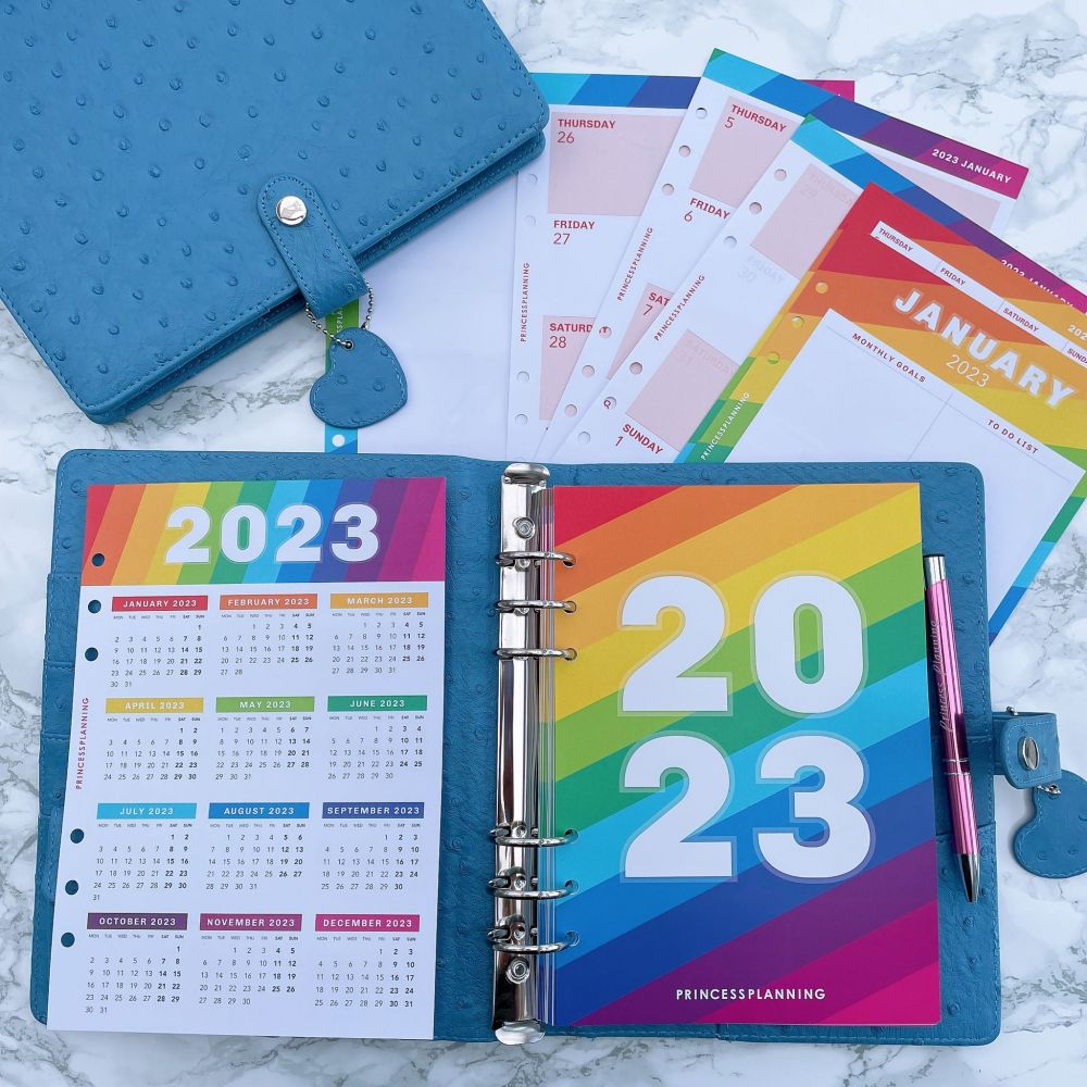 ostrich festival 2023 promo code Grande 2023 Dated Diary Multicoloured Beau Blue Ostrich Planner Bundle